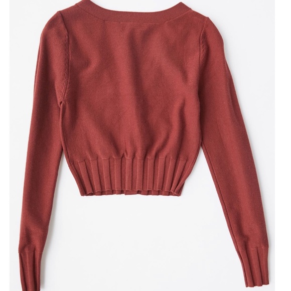 NWT Urban Outfitters Fitted Cropped Cardigan Large sweater long sleeve top cute - Picture 6 of 12